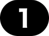 Circular icon of the number one with a black background