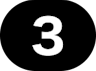 Circular icon of the number three with a black background
