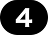 Circular icon of the number four with a black background