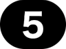 Circular icon of the number five with a black background