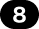 Circular icon of the number eight with a black background